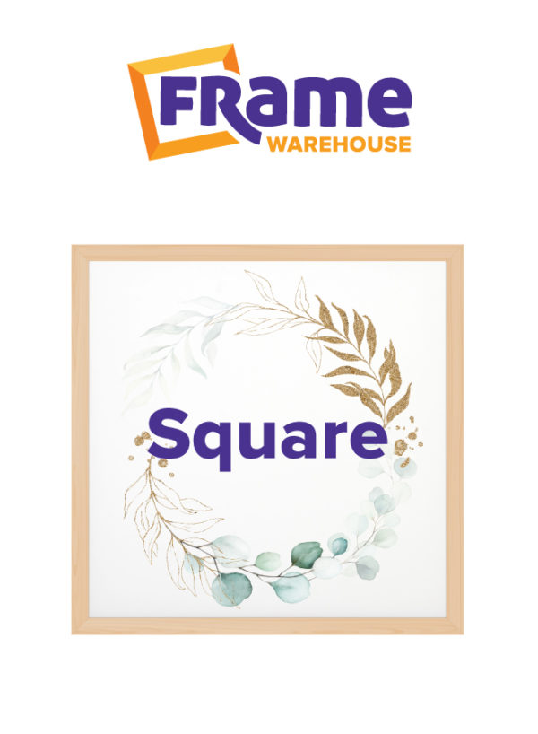 Natural Oak Slim Square Frame for a 10 x 10" Image