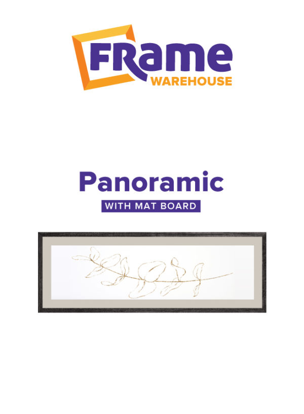 Charcoal Oak Slim Panoramic Frame with Mat Board for a 700 x 250mm Image