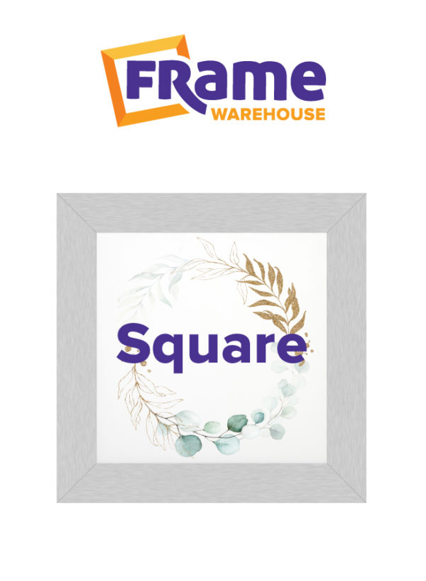 Brushed Silver Mid Square Frame for a 6 x 6" Image