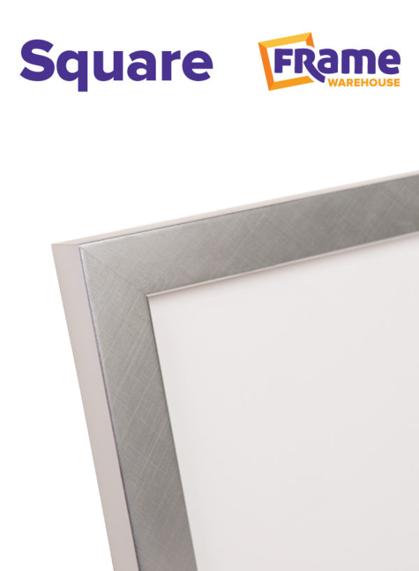 Brushed Silver Slim Square Frame for a 24 x 24" Image