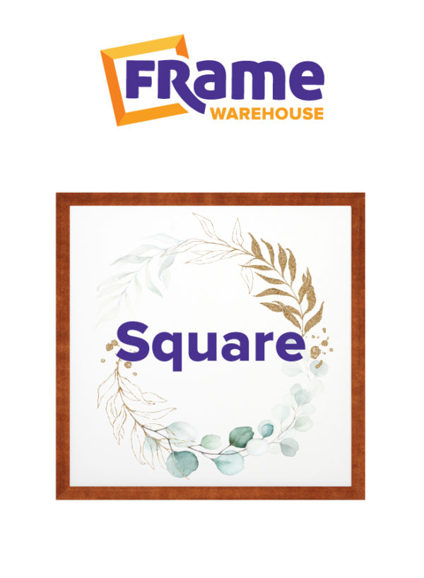 Walnut Timber Slim Square Frame for a 24 x 24" Image