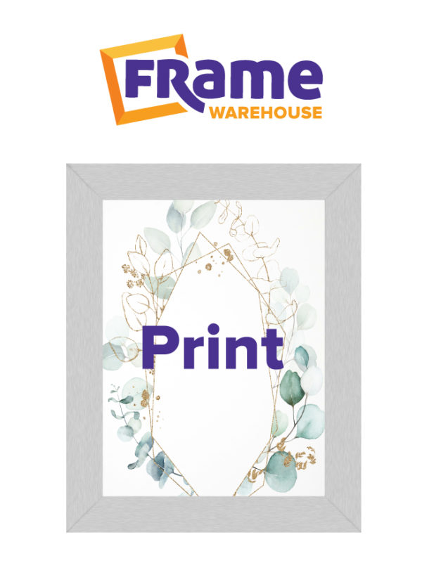 Brushed Silver Mid Photo, Print or Poster Frame for a 800 x 600mm Image