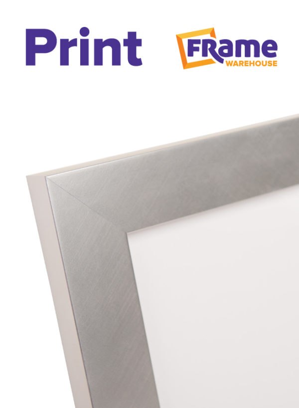 Brushed Silver Mid Photo, Print or Poster Frame for a 16 x 8" Image