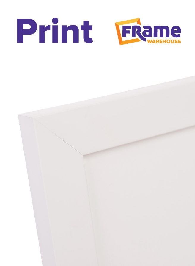 White Mid Photo Print Or Poster Frame For A 20 X 24 Image Frame   Picture Frame Finish White Mid Frame Print 107 